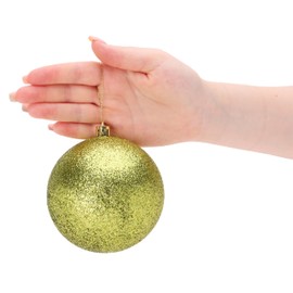 Christmas Concepts® Pack of 5-100mm (4") Large Baubles - Shiny, Matte & Glitter Design - Christmas Decorations (Lime Green)