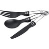Explorer Bear Black Titanium Foldable Camping Utensil Set, 3 Pieces
