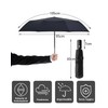 HW CASA Folding Umbrella, Windproof Auto Open, 105cm Large Umbrella