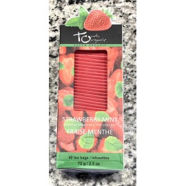 Touch Organic Strawberry MINT Green Tea Bags, 40 Bags, 2.5 oz