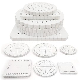 HAOBIN Pack of 6 Bead Cord Discs Braided Disc Kumihimo Discs Kumihimo Disk Braid Weaving Disc Disk Macrame Round Lace Braided Cord Bracelet Hand Woven Braided Tray