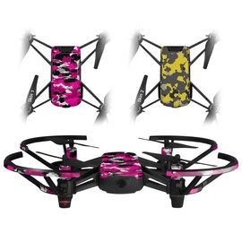 Skin Decal Wrap 2 Pack Compatible with DJI Ryze Tello WraptorCamo Digital Camo Hot Pink Drone NOT Included