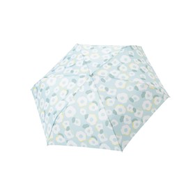 aquas hack 10002057 Folding Umbrella, Rain Umbrella, Floral Print, Brand, Fiberglass, Durable, 21.7 inches (55 cm), green
