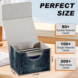 Card Game Storage Box for TCG MTG Commander Deck Box Organizer Trading Card Case TCG Storage Box Magnetic Closure Creative Pattern, Strange Mysterious Dark Forest