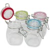 com-four® 4 x Preserving Jar with Clip Top Wire Clip