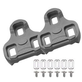 Grip Bicycle Cleats Compatible with Look KEO Pedals, Non-Slip TPU Surface, Grey 4.5°/Red 9°/Black 0° (Grey 4.5° Float)