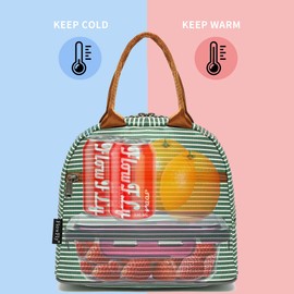 FlowFly Insulated Lunch Cooler Bag - Tote Bag Organizer for Women/Men, Green