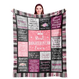 Ivivis Daughter in Law Gifts from Mother in Law, Birthday Gifts for Daughter in Law, Future Daughter in Law Gifts, Christmas Mothers Day Wedding Gifts for Daughter-in-Law Throw Blanket 60"X50"