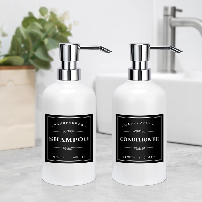 Bathroom Labels for Bottles 12 PCS Waterproof Minimalist Organization Removable