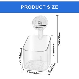 Shower Shelf Without Drilling, Shower Shelf Suction Cup, Shower Shelf No Drilling with Suction Cup, Bathroom Shower Basket, Transparent Wall Shelf for Kitchen, Bathroom, Soap, Shampoo, Wall Shelf Organiser