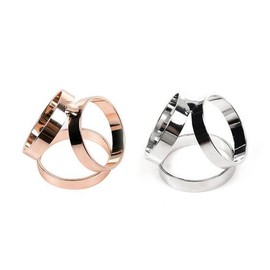 2PCS Scarf Clip Ring Three Rings Rhinestone Scarves Buckle Scarf Ring Clip Wrap Holder Clamp Silk Sarf Clasp for Women Scarf T-Shirt (Golden+Silver)