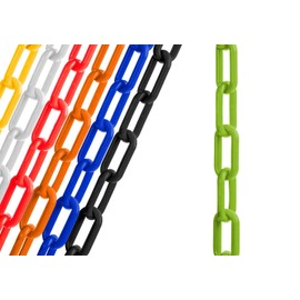 US Weight 2"x 25' Safety Green Plastic Chain with SunShield UV Resistant Technology - Durable Plastic Chain Links for Safety Chain Applications - Made in USA