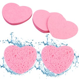 22 Stück Komprimierte Gesichtsschwämme,Weicher Zellulose Gesichtsschwamm,Abschminken Schwamm,Hohe Reinigungskraft für Gesichtsreinigung Massage Porenpeeling Maske (Herz)