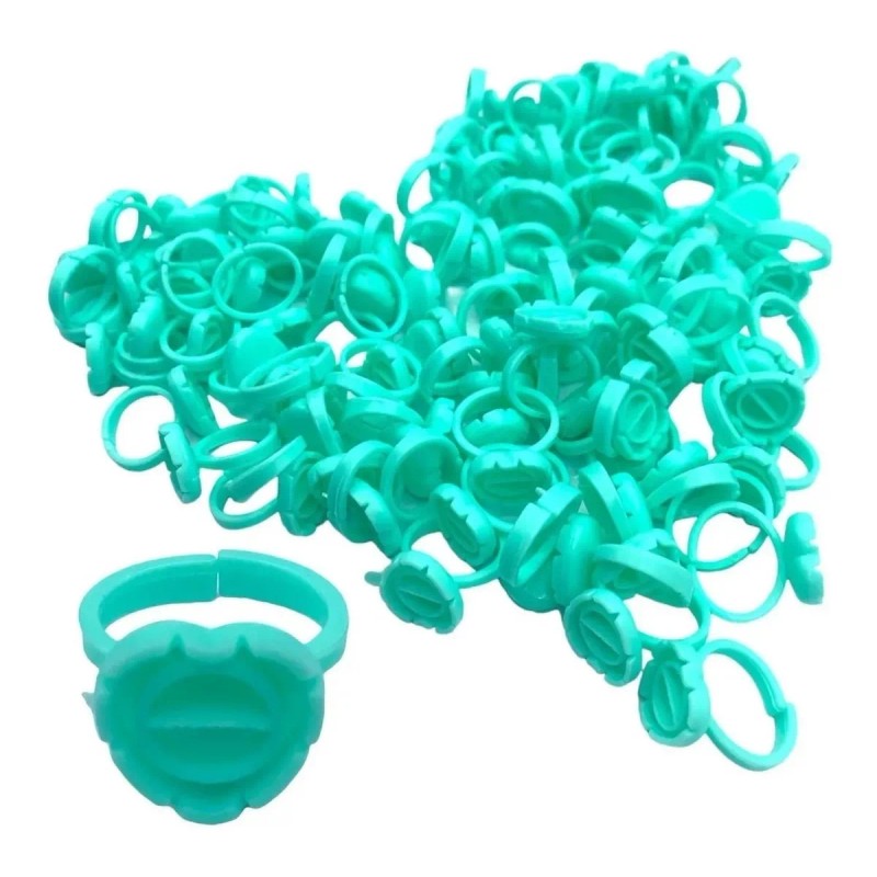 Unic 100 Anillos Para Pegamento Pestañas Mink De Corazon A