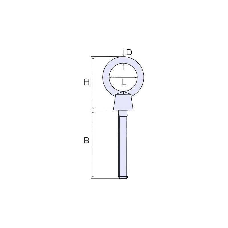 Himejiya LBB-6x60 Stainless Steel Long Eye Bolt, B Type, 0.2