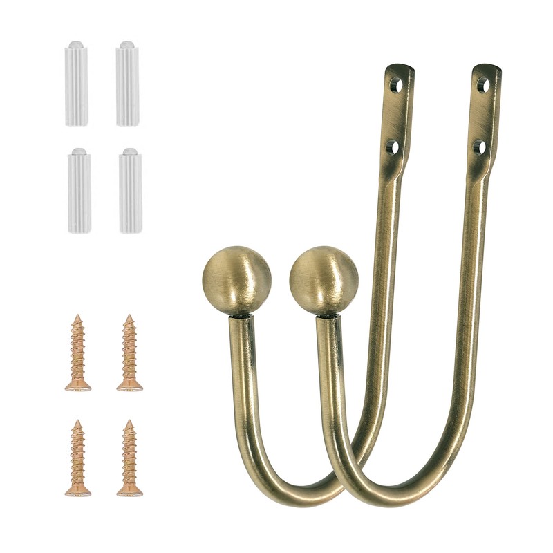 Curtain Holdback, 2 Pcs Wall Mounted Drapery Tiebacks with Screws,