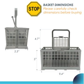 CarterTM Cesta de cubiertos para lavavajillas se adapta a la mayoría de marcas (9.5 x 5.4 x 4.8 pulgadas), organizador de utensilios para la mayoría de lavavajillas (LP54)
