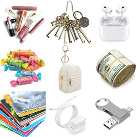 AIBFRID 4 llaveros de mini mochila, bonita bolsa de cosméticos para mujeres, regalos de Navidad, bolsa de maquillaje de piel sintética, bolsillo para 