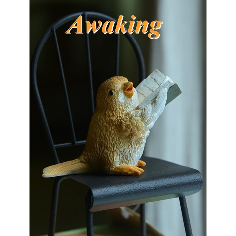 Gemmia Miniature Fairy Garden Reading Figurine- Thinking Frog on Rock