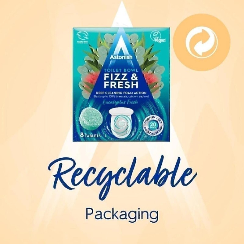 Astonish Foaming Eucalyptus Fresh Fizz & Fresh Bathroom Toilet Bowl