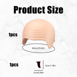 YceLon Pitbull Costume Set, Bald Cap Pitbull with Sunglasses and Fake Beard, Bald Cap for Party and Cosplay, One Size, Skin-friendly Materials