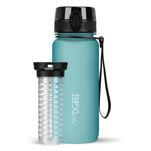 720°DGREE Water Bottle “uberBottle“ - 650 ml softTouch +Fruit-Infuser, BPA-Free