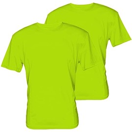 Glory Max High Visibility Construction Safety Work T Shirts Short Sleeve Fast Dry Breathable (as1, Alpha, l, Regular, Regular, Neon Green)
