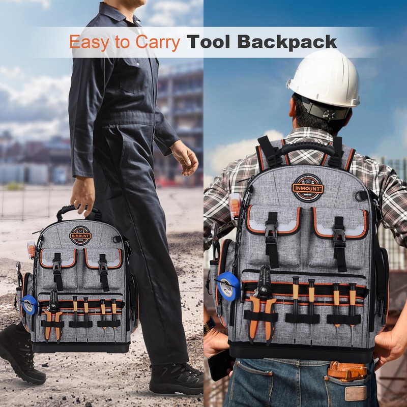 Tool Bag Backpack - Heavy Duty Tool Backpack Water-resistant HVAC