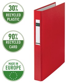 Leitz Standard Ring Binder A4 Polypropylene 2 Rings 25 mm 2 D-Ring red
