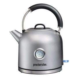 Proctor Silex Hervidor Electrico Retro Proctor Silex 1.7 Reloj Temperatura Color Plateado