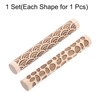 HARFINGTON 2pcs Wood Clay Roller 4"Water Wave Pebble Pattern Rolling