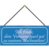 generisch Blechschild 27x10cm gewölbt mit Kordel Dein Vorname Mein Nachname