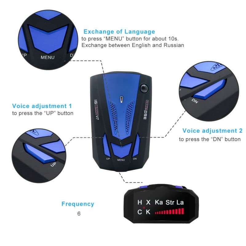 V7 Car GPS Radar Detector, Voice Prompt Speed, Vehicle Speed
