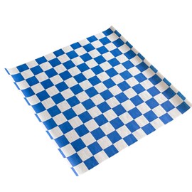 The Baker Celebrations 100 Sheets Blue Checkered Paper Sheets, Sandwich Wrap, Made in USA – 12 x 12 inch, Deli Waxed Papers, Food Basket Liners