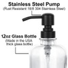 2-Pack Clear Glass Soap Dispensers with Matte Black Stainless Steel