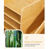 Cozivolife Bamboo Desk Organizer with File Holders, Wooden Table Files