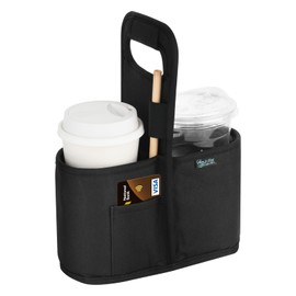Beautyflier Drink Carrier with Handle for Delivery Reusable Insulated Coffee Cup Carrier Portable 2 Cup Holder with Handle Organizer Tote Bag for Hot & Cold Drinks