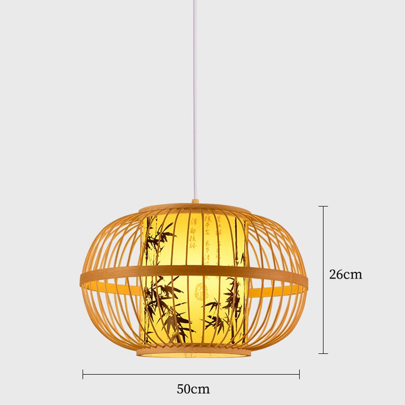 Traditional Woven Pendant Light 111V~240V Hand Woven Bamboo Pendant Light