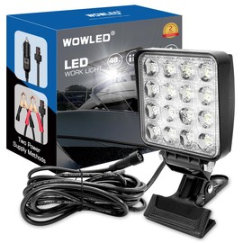 WFPOWER LED Boat Spotlight with Clip, Super Bright Headlights with Clamp, Boat Spreader Led Pod 48W 12V Marine Lights for Kayak Bass Jon Fishing T-Top Deck Dock Truck Car Lights 4X4 SUV