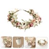 TOVINANNA Delicate Floral Wedding Headdress Stretchy Headband with Vivid Artificial