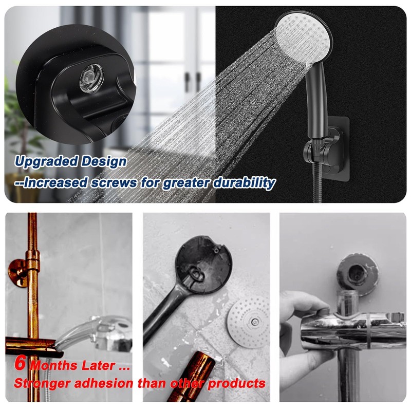 NearMoon Self Adhesive Shower Head Holder-Adjustable Handheld Shower Holder NO