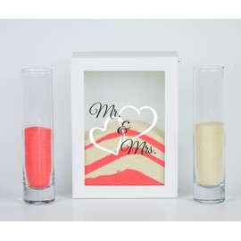 Sand Ceremony Set, White Shadow Box Mr. & Mrs, Shadow Box Wedding, Vow Renewal, Unity Sand Ceremony Set, Beach Wedding Decor, Unity Candle Set, Destination Wedding