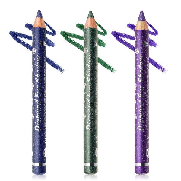 Boobeen 3Pcs Cream Eyeshadow Pencil, Glitter Eyeshadow Crayon Stick Waterproof