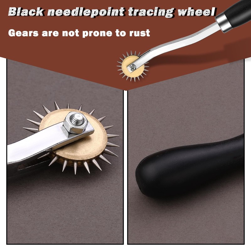 Nitlak 2 PCS Tracing Wheel with Wooden Handle Stainless Steel