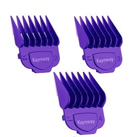 Kaynway for Andis Clipper Guards, Professional Clipper Guard Comb Guides with Magetic Clip for Andis Master/Envy/bgrc/Ultra Edge Hair Clippers - Size #2,3&4 -Length 1/4”, 3/8”,1/2” (3Pack Purple)