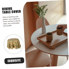 LABRIMP Elegant Manteles de Mesa Sunflower Print Round Tablecloth for Dining Room
