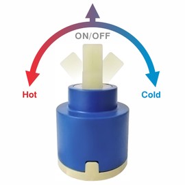 35mm Flat Basement Ceramic Faucet Cartridge, Replacement Part for Kitchen Faucet, Bathroom Faucet and Basin Faucet, RULIA RB2027