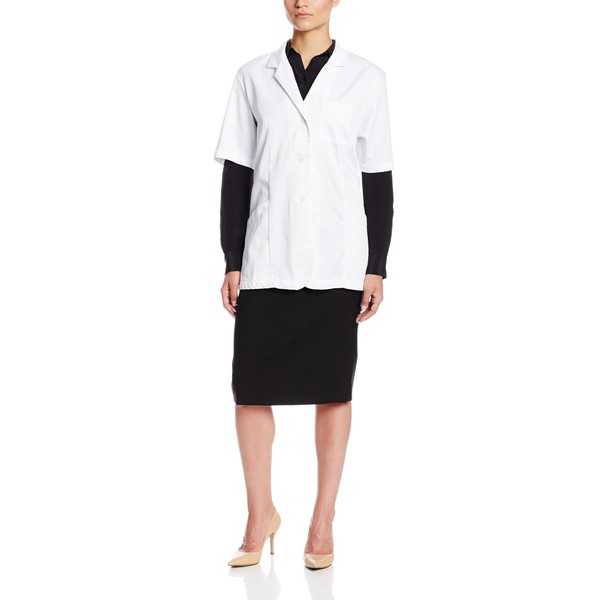 Worklon 105M Polyester/Cotton Ladies Short Sleeve Pharmacy Lab Coat with