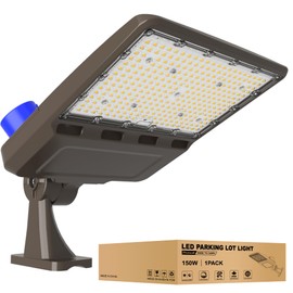 JC-LGL 480V LED Parking Lot Light, 150W LED Shoebox Light AC 277-480V for Round or Square Pole, Dusk to Dawn LED Parking Lot Light with Adjustable Arm for Parking Lot Sports Stadium