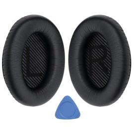YOCOWOCO Replacement Ear Pads Cushions for Bose QuietComfort 35 & QuietComfort 35 II Over-Ear Headphones, Bose QC35 II Ear Pads with Memory Foam,Softer Protein Leather, Black